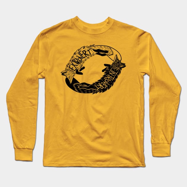 Introvert Extrovert Fox Long Sleeve T-Shirt by The art of Kai